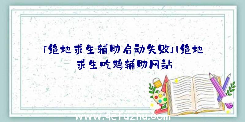 「绝地求生辅助启动失败」|绝地求生吃鸡辅助网站